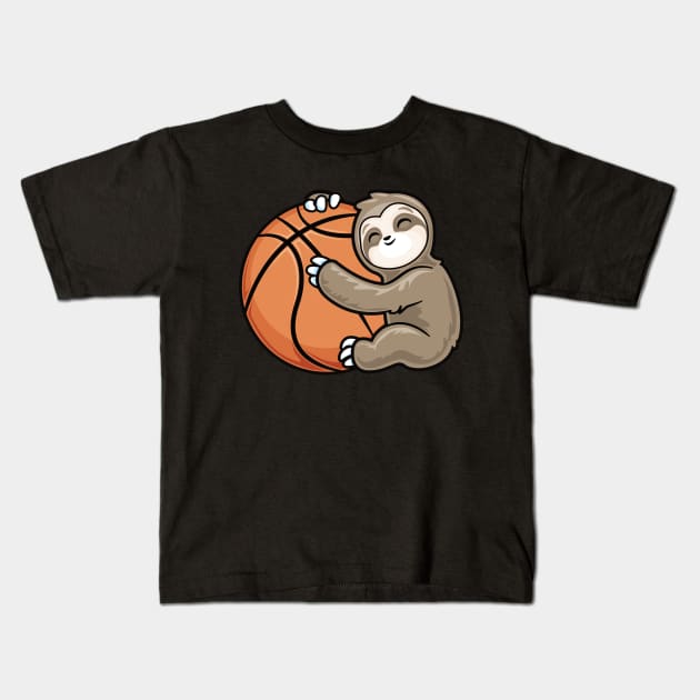 Sloth Basketball player Kids T-Shirt by PnJ